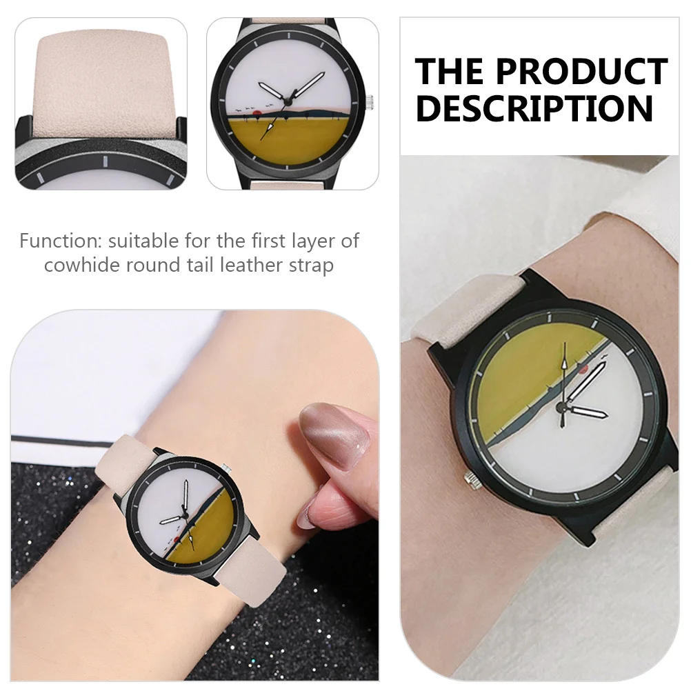 Quartz Wrist Watch for Lovers Simple Stylish Comfortable Versatile Suitable Most Occasions PU Alloy Materials Excellent Texture