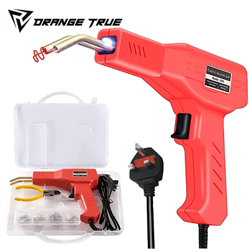 Máquina de solda de plástico, grampeador quente, kit de reparo de para-choques, ferro de solda para reparo de plástico, pistola de soldagem para reparo de para-choques de carro