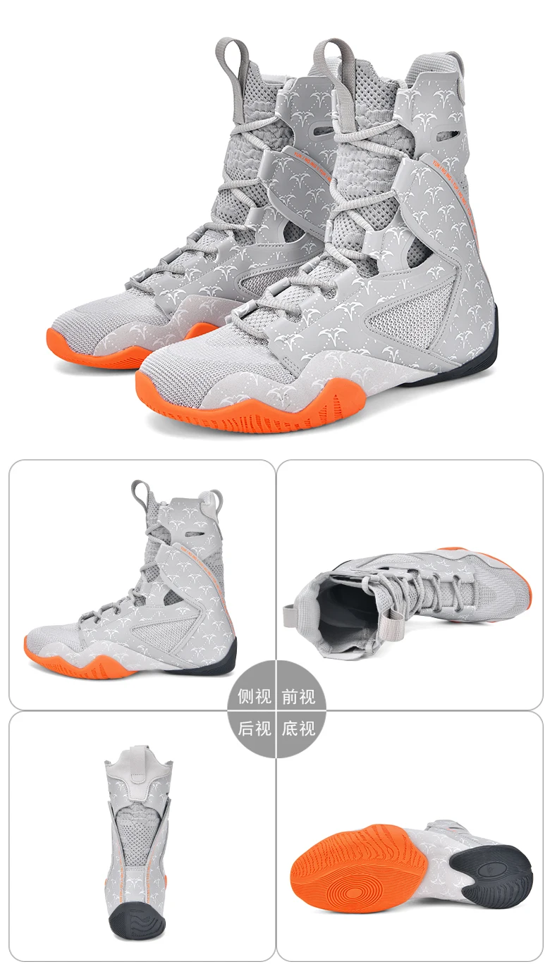 Herren Rutschfeste Boxschuhe Komfortable Kampf- und Ringkampfschuhe Leichtgewichtige Übergrößen High-Top Professionelle Ringerschuhe für Training – Detail 22