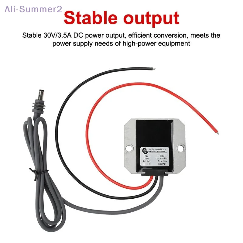 {Summer2} Модуль повышающего преобразователя постоянного тока 9-28 В в постоянный ток 30 В 3,5 А, кабель питания IP68 для автомобильных аксессуаров для инструментов