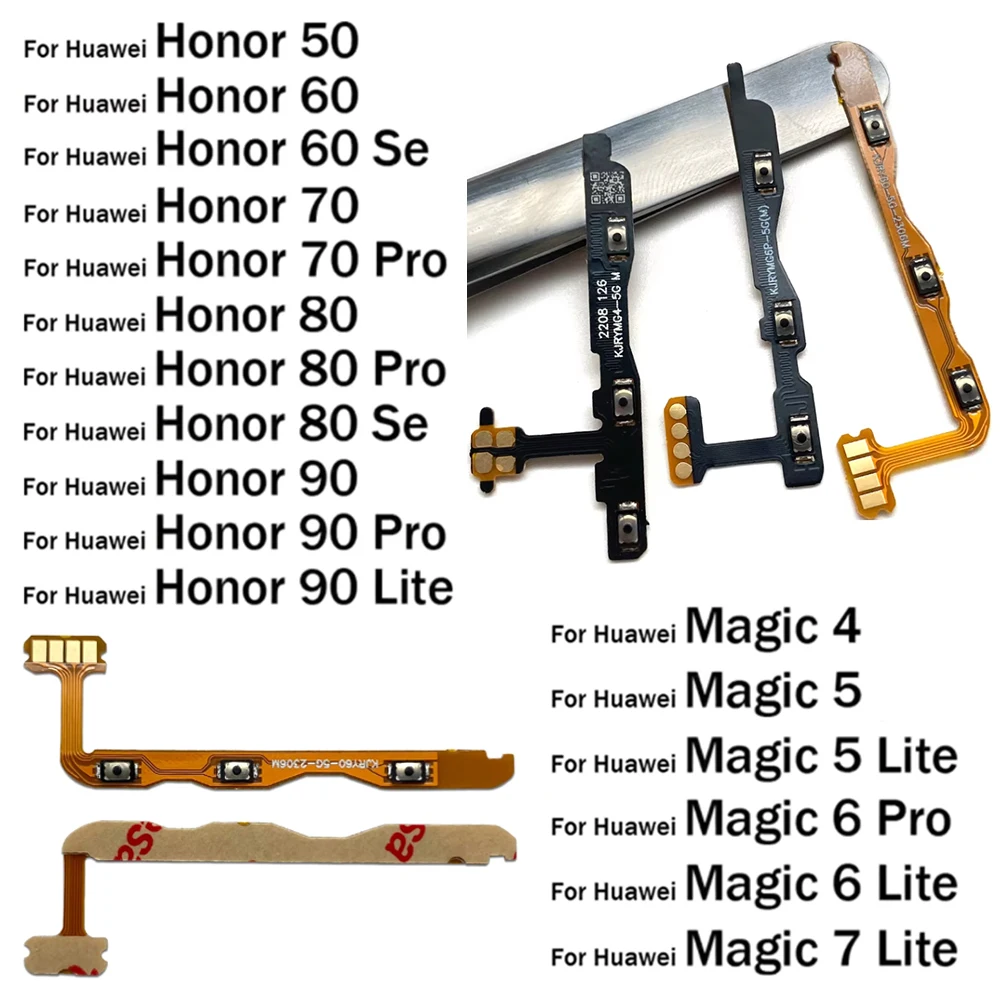 Power Switch On/Off Button Volume Key Button Flex Cable For Huawei Honor 50 60 70 80 90 Pro Se Lite Magic 4 5 6 7 Pro Lite