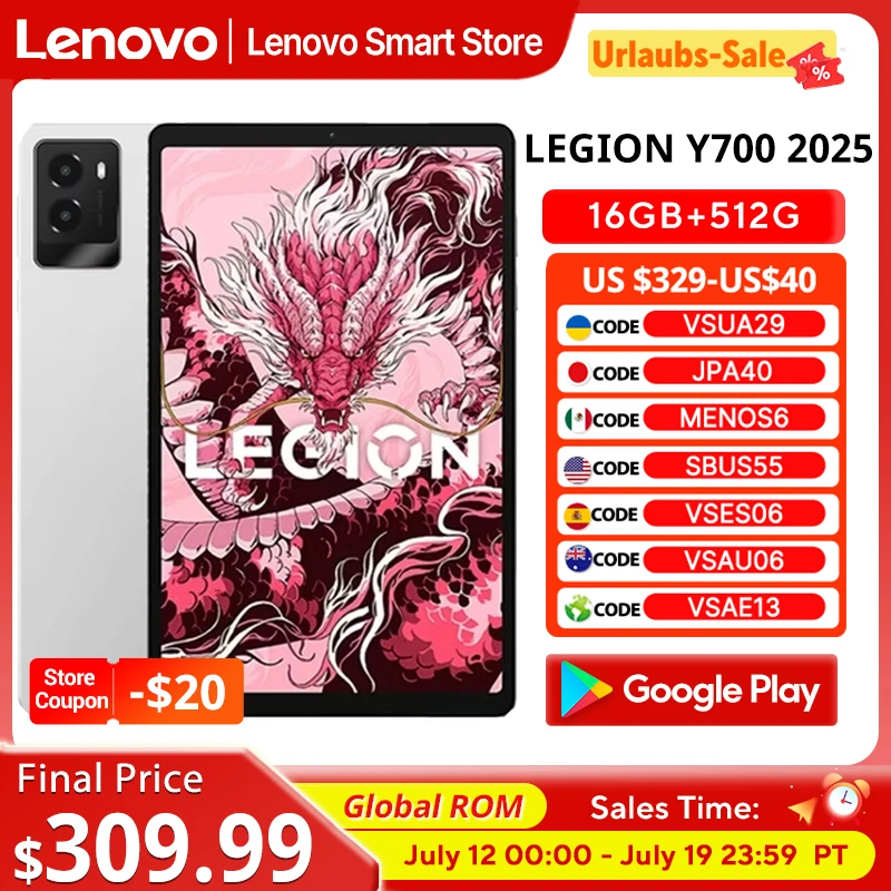Lenovo LEGION Y700 2025 Gaming Tablet Global ROM 8.8-Inch 2K Display Snapdragon 8 Gen 3  Android 6550mAh Pad PC