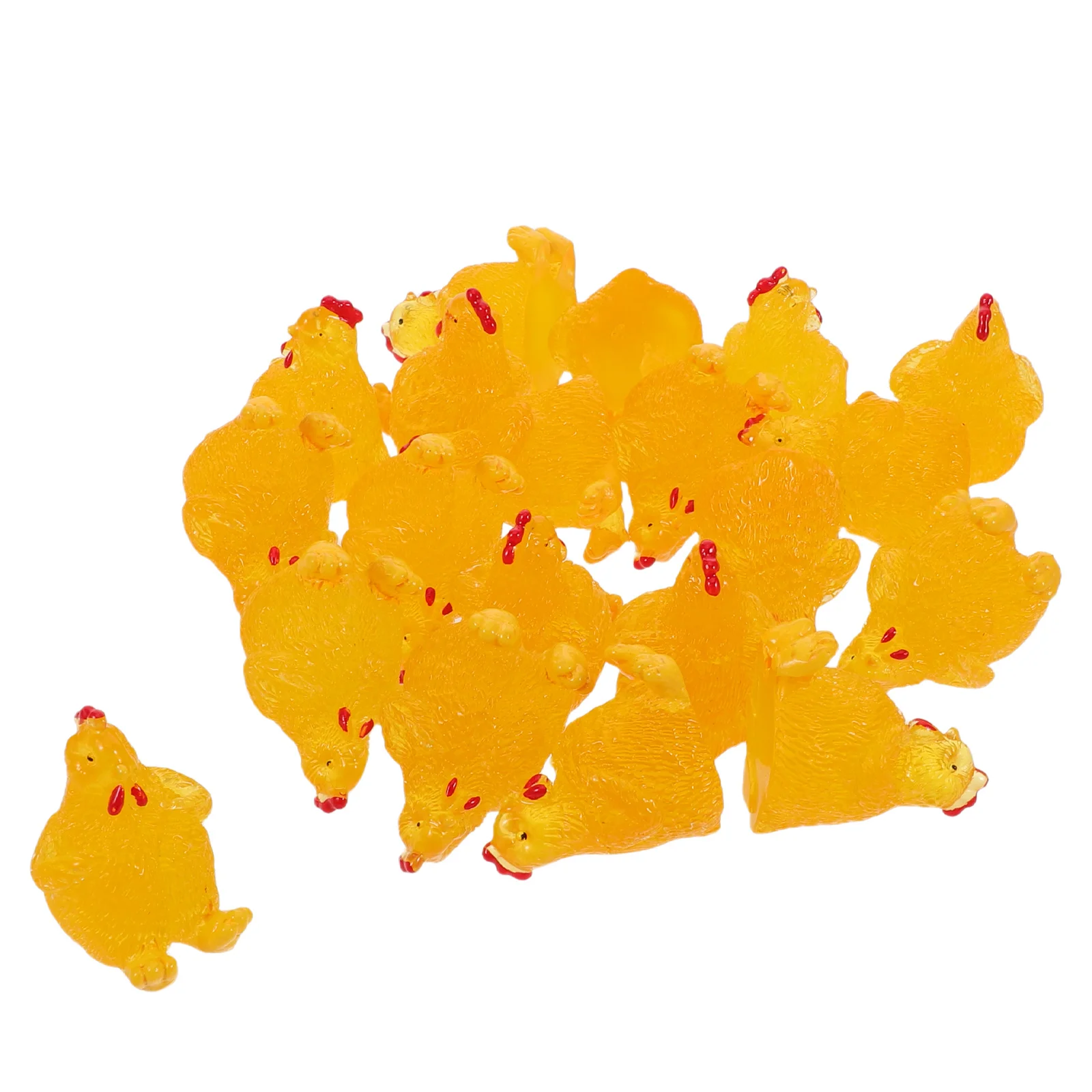 20 Stück Mini-Hühnerfiguren aus Kunstharz, detaillierte, lebendige Farben, kreative DIY-Desktop-Dekoration, Mikro-Landschaftshandwerk