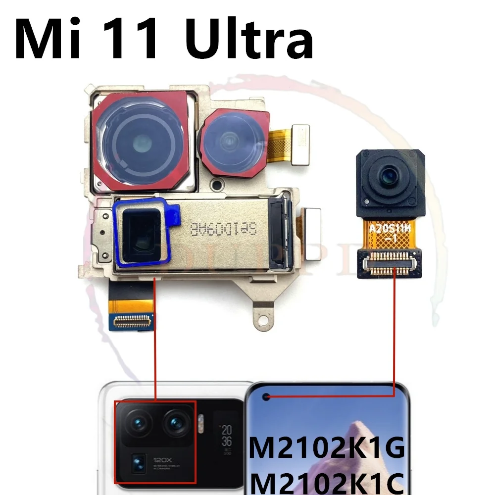 Front Rear Camera For Xiaomi Mi 11 Pro Ultra 11pro 11ultra Frontal Selfie Facing Back Main Camera Module Flex Parts