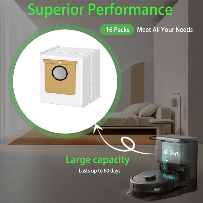 كيس غبار بديل لأجزاء المكنسة الكهربائية Eufy L60، L60 SES، L50 أكياس يمكن التخلص منها