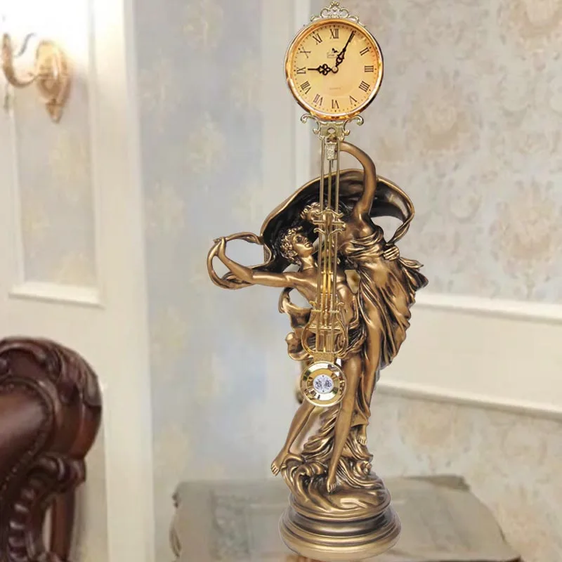 Living room silent clock seat clock swing craft clock art ornament classical home decoration