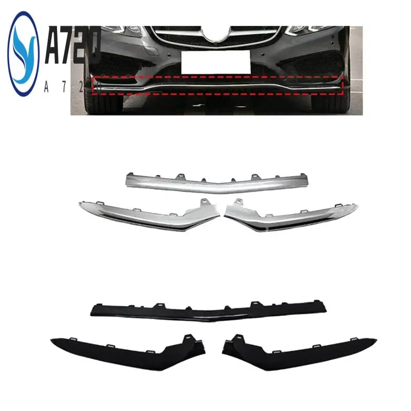 

A72Q-3Pcs Chrome Front Bumper Moulding Lip Trim Strip For Benz E Class W212 14-16 A2128852774 A2128852874 A2128852674