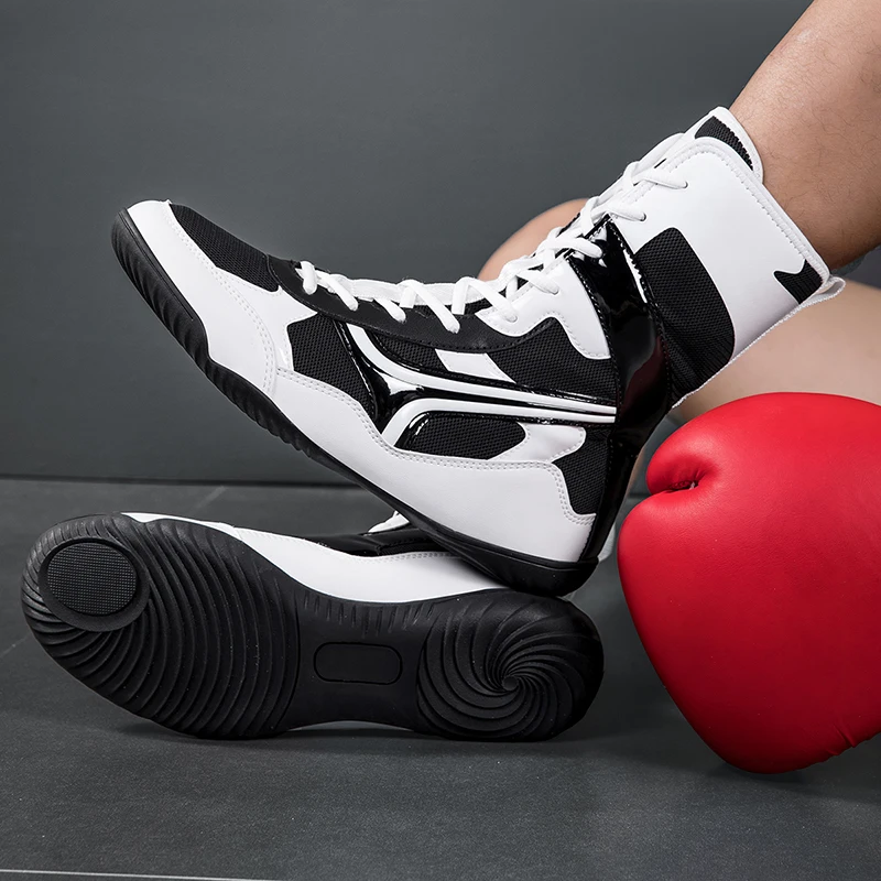 Classic Brand Comfortable High Top Competition Sport Fighting Shoe Top Quality Boxing Fighting Boots Professional Wrestling Shoe