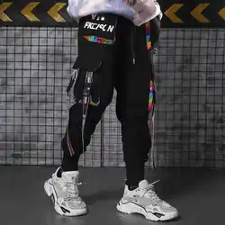 2023 Hip Hop Joggers Mannen Brief Linten Cargo Broek Zakken Track Tactische Toevallige Techwear Mannelijke Broek Joggingbroek Streetwear