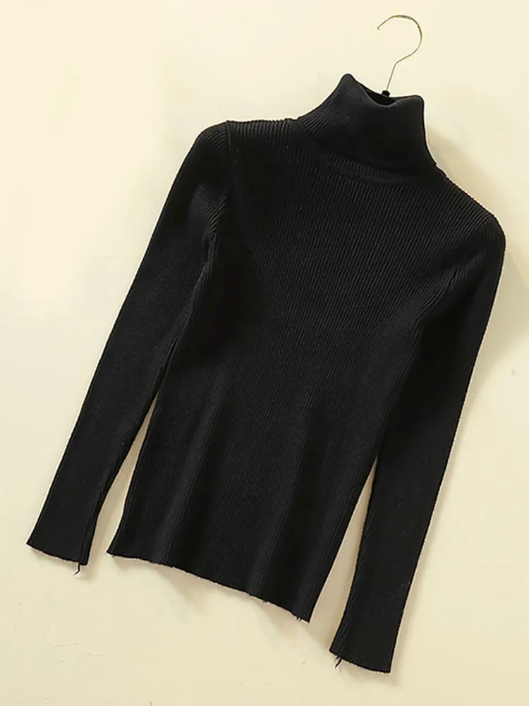 JMPRS Turtleneck Women Pullover Sweater Spring Jumper Knitted Basic Top Fashion Autumn Long Sleeve Korean Ladies Clothes