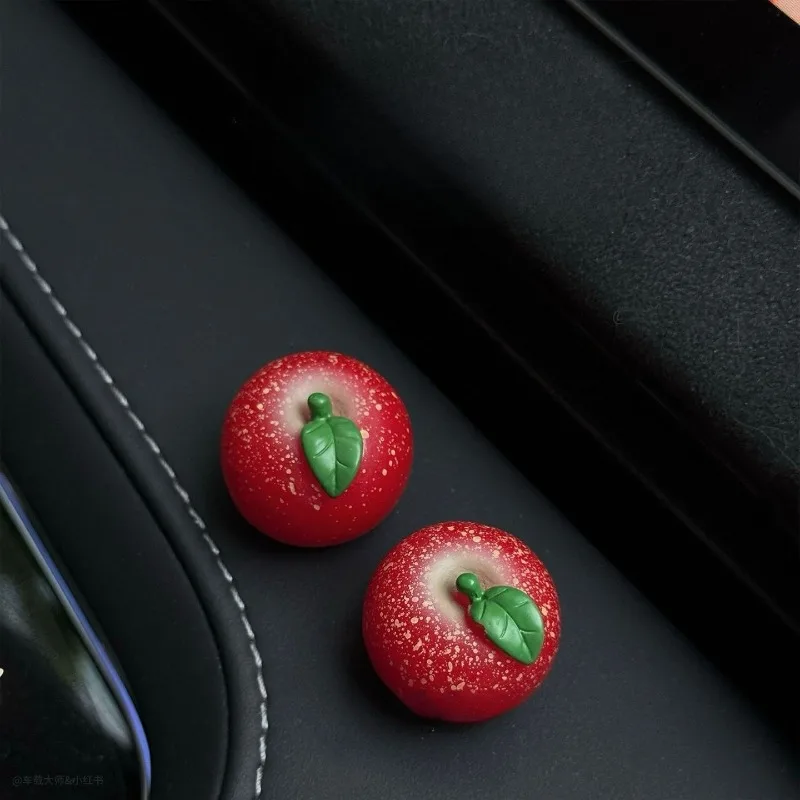 4pc Healing Apple Car Dashboard Ornament Peace Fruit Cute Decor for Console Screen Rearview Mirror