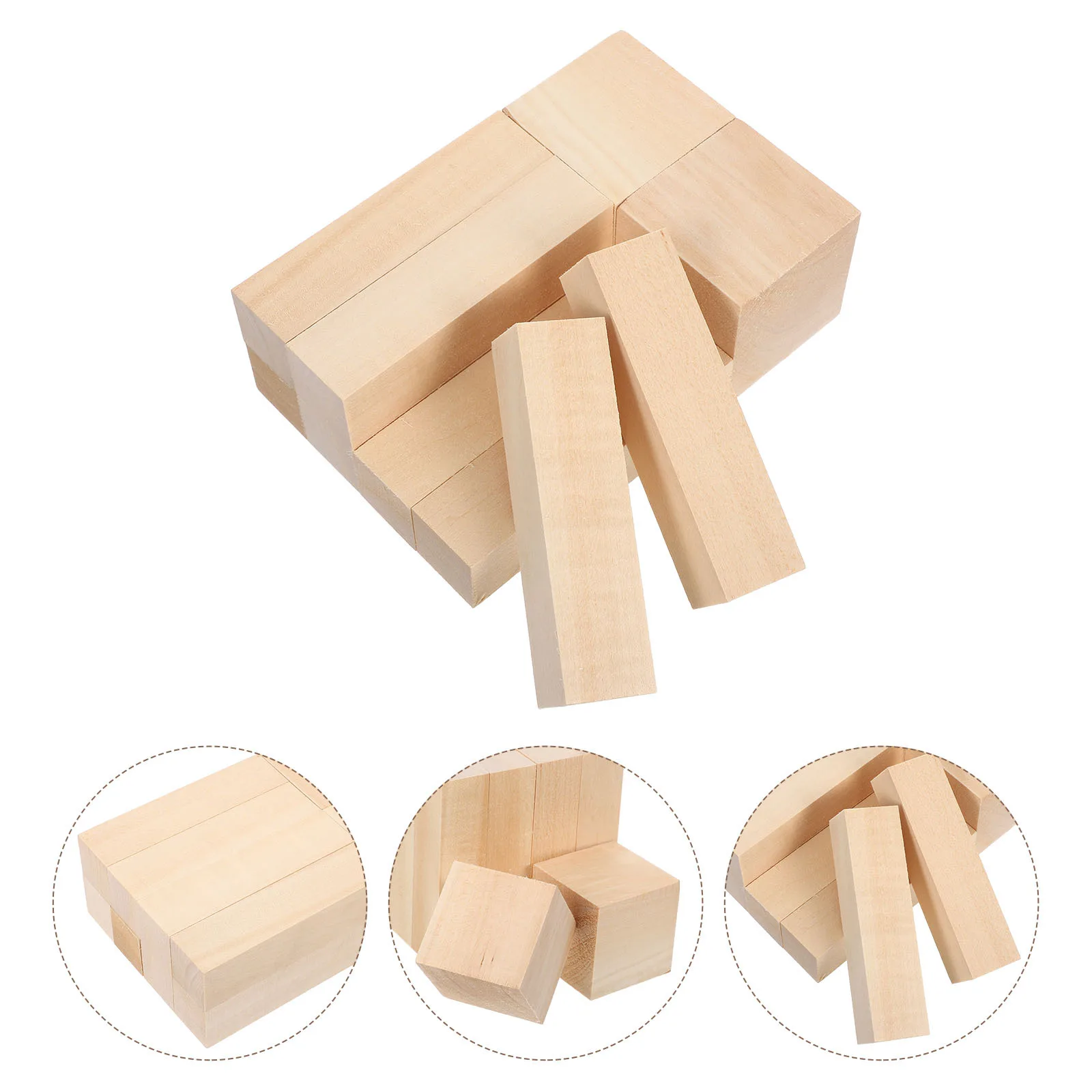 

10Pcs Basswood Craft Blocks Natural Wood Grain for Wood Carvers Beginners and Experts Versatile DIY Whittling Projects