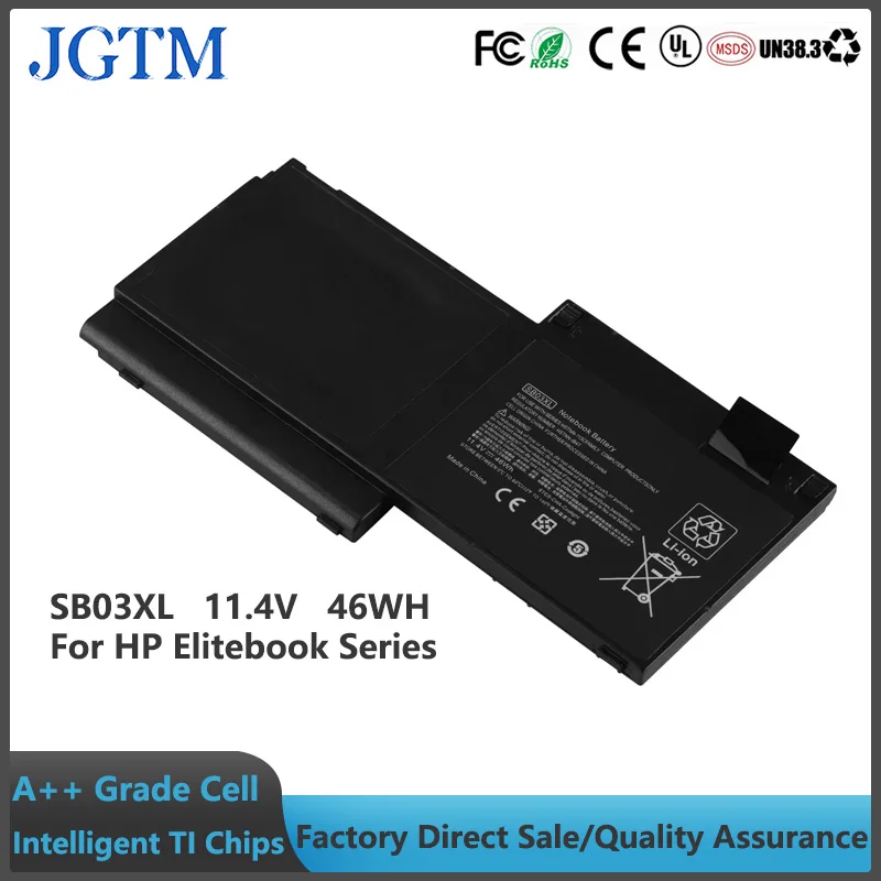 

JGTM 11.4V 46Wh/3300mAh SB03 SB03XL Laptop Battery for HP Elitebook 720 725 G1 G2 820 825 G1 G2 Series Notebook