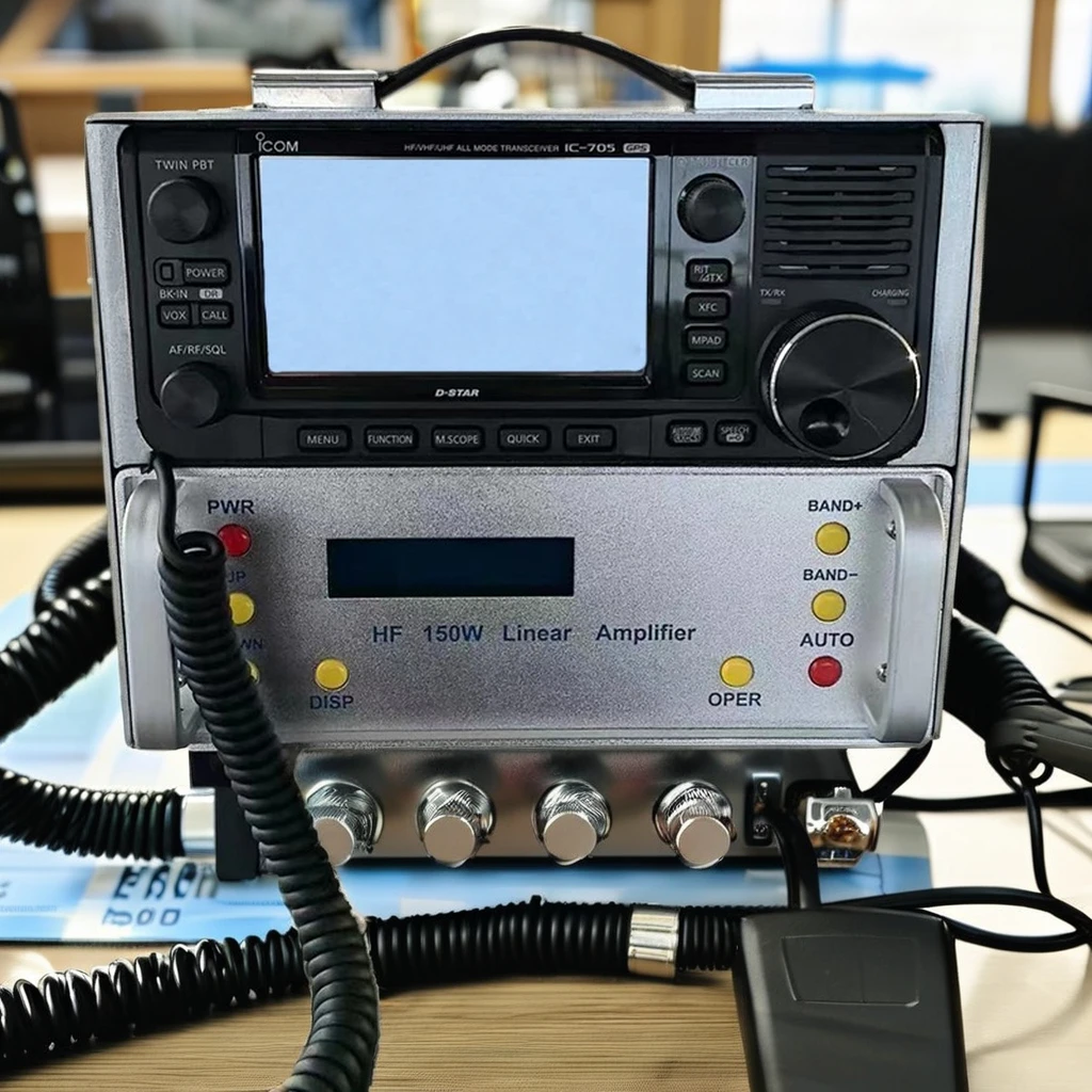 

Усилитель мощности ВЧ, коротковолновый трансивер с усилением 100 Вт, любительская радиолюбительская радиолюбитель, 0,5-30 МГц, четырехуровневая регулировка для выходной мощности