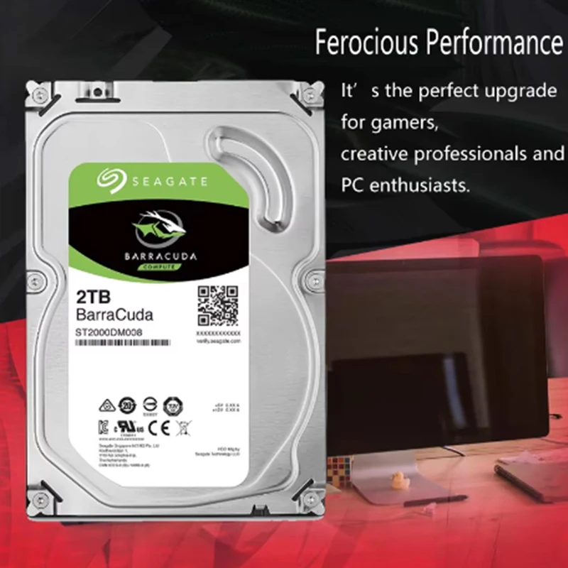 Seagate 2TB Hard Drive Disk HDD Desktop Internal HD 2000GB Harddisk 7200RPM 256M Cache 3.5" 6Gb/s Cache SATA III for PC Computer