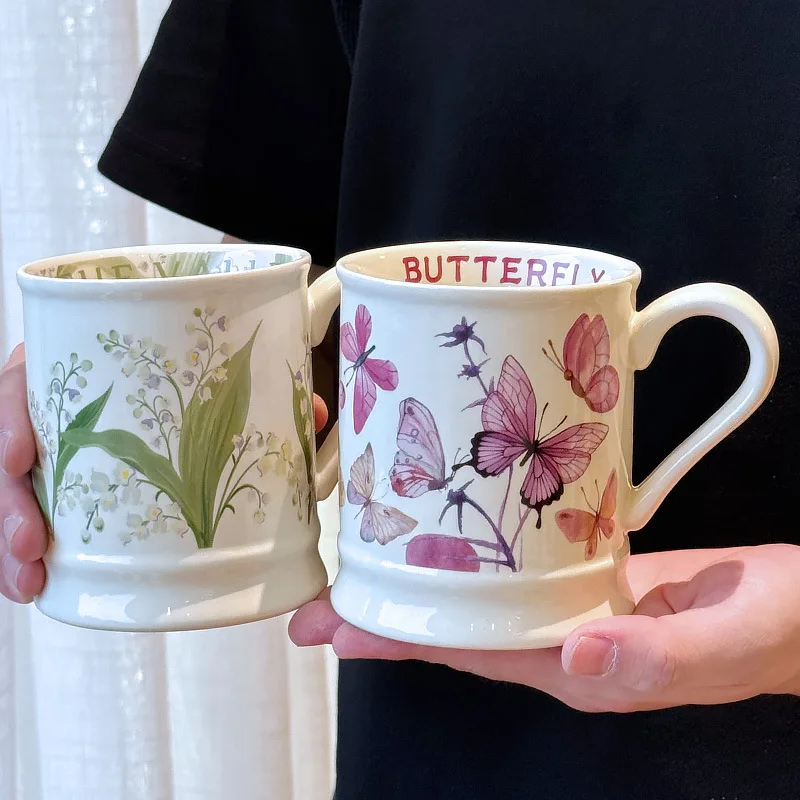 Design Cup High-end Retro Oil Painting Wind Chime Mug Ceramic Water Cup Tea Cups of Coffee Personalized Gift Drinkware Cute Mugs