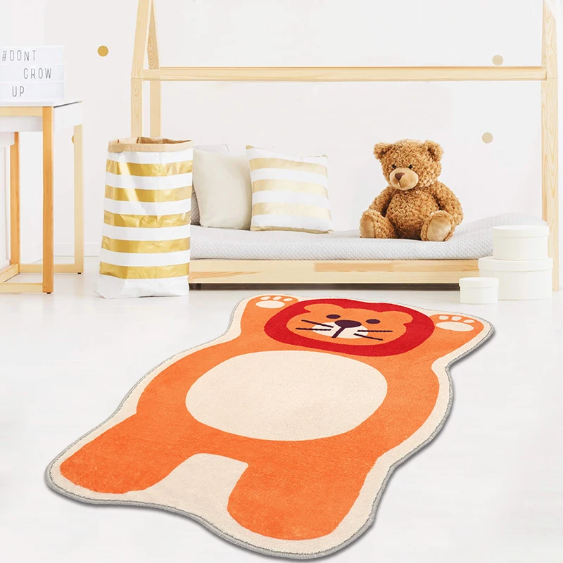 Cartoon Plush Carpet for Children Cute Animal Floor Mat Large Area Carpets for Living Room Fluffy Soft Bedroom Decor Bedside Rug