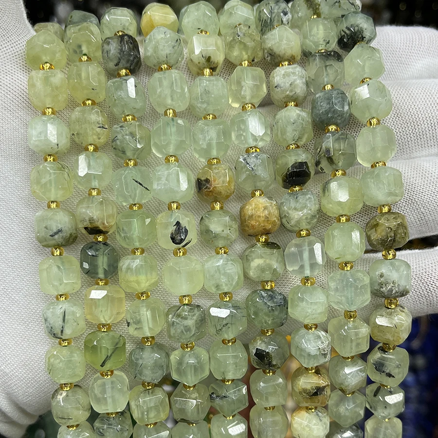 

Natural Stone Prehnite Handmade Grape Crystal Faceted Cube Loose Beads For DIY Jewelry Making Bracelet Necklace 15“ 6-7mm 8-9mm