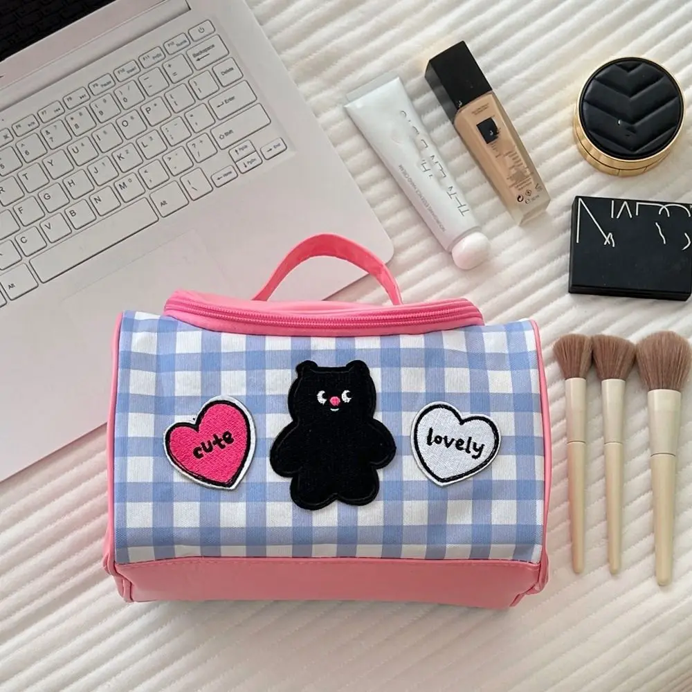 Portable PU Handheld Makeup Bag Cat Clutch Bag Cosmetic Bag Cartoon Multifunctional Skincare Storage Bag Outdoor