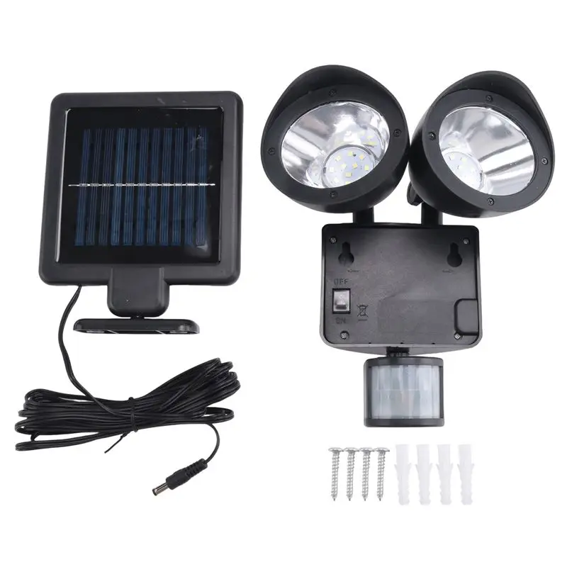 BOFO 22 LED Dual Security Detector Solar Spot Light Motion Sensor Outdoor Floodlight