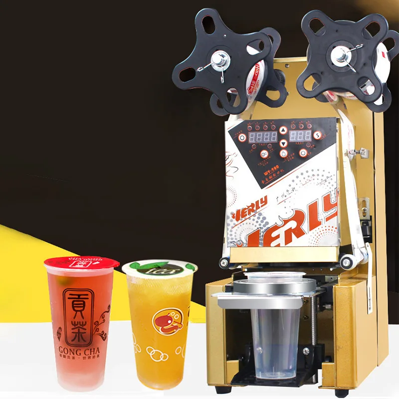 

Commercial Cup Sealer Cup Sealing Machine Full Automatic Bubble Tea Machine for PP/PE/Paper Milk Tea Cup Seal