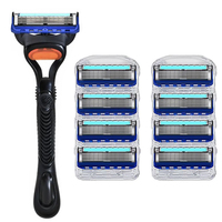 5-layer Razor Blade, MEN'S Manual Razor Blade, Safety Razor Blade, Classic Reusable Razor Blade for Skin Protection With Bag