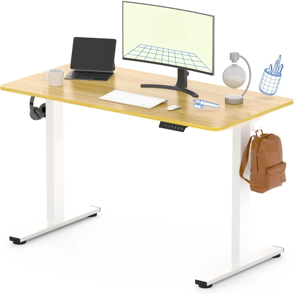 Whole-Piece Standing Desk, 48 x 24 Inches Height Adjustable Desk Stand up Desk Home Office Table for Computer Laptop