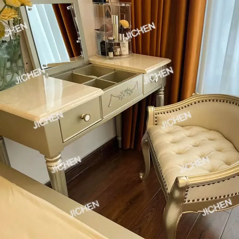 

JCDresser, спальня, стена, маленькая квартира, туалетный столик, европейский туалетный столик с резьбой по дереву, цветок, зеркало для макияжа, комбинация