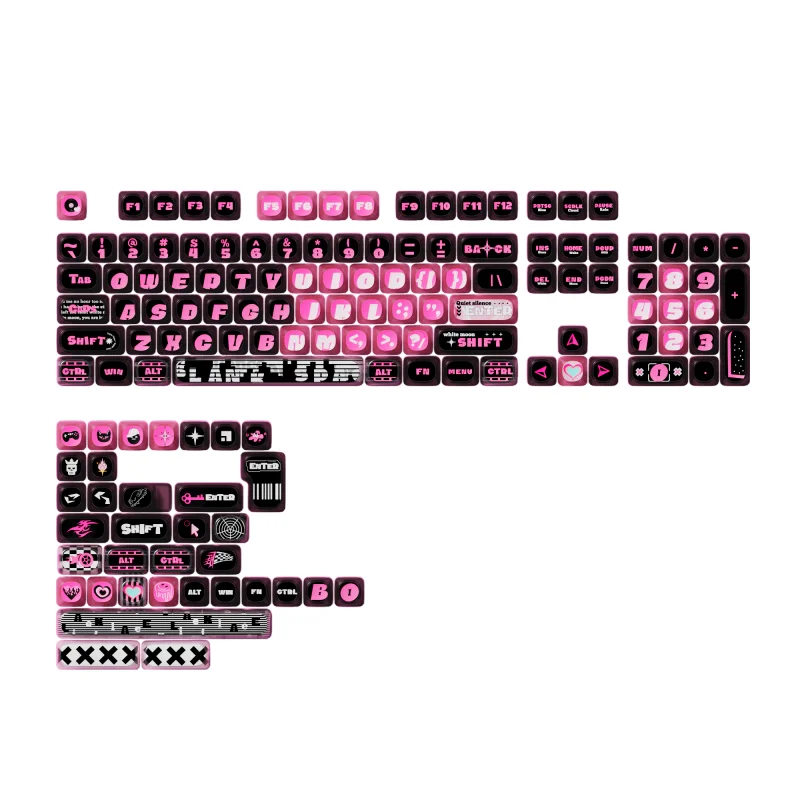 Imagem -02 - Akko Transparent Dye-sub Keycaps Grupo Tema Original Perfil Moa Pbt Lados Iso Layout Ansi Teclado Mecânico mx Lados