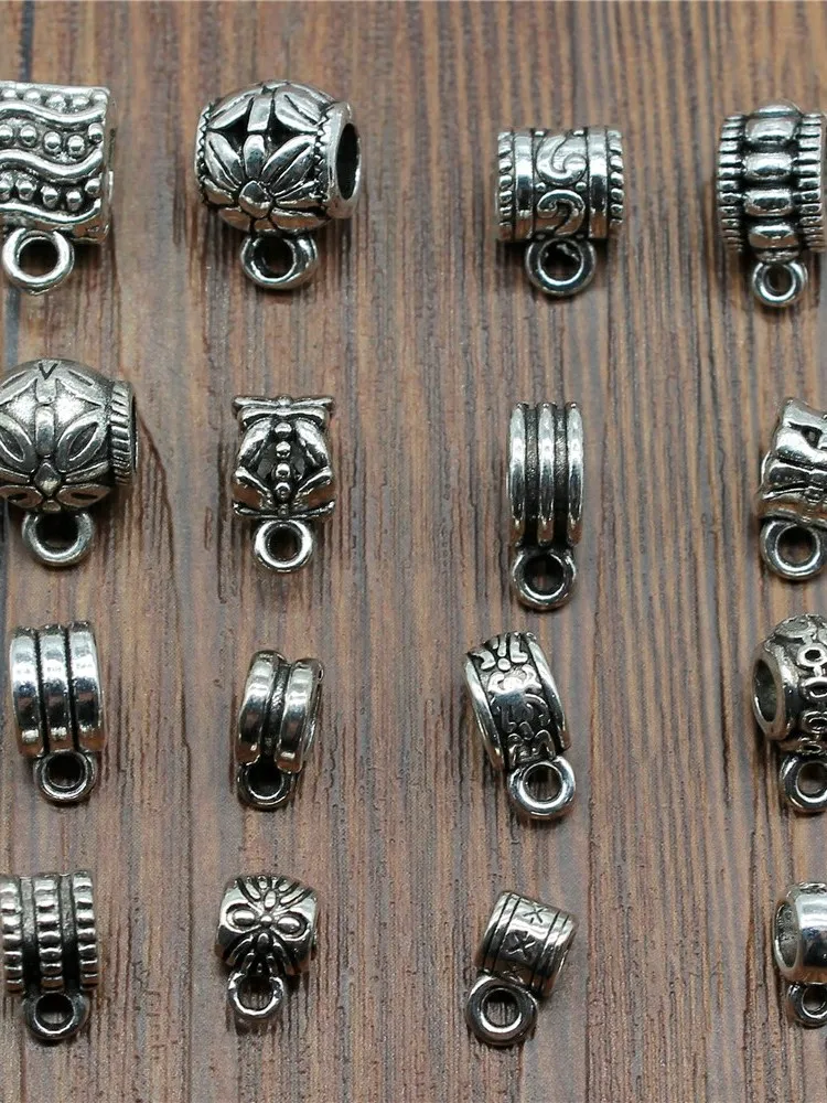 20 sztuk / partia Bails Koraliki Złącze Charms Ocena Biżuteria DIY Bails Koraliki Charms Złącze Hurtownie Antyczny Srebrny Kolor — zdjęcie 2