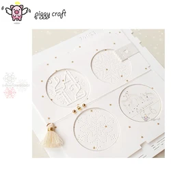 Piggy Craft metal cutting dies cut die mold Snowflake background ornament Scrapbook paper craft knife mould blade punch stencils