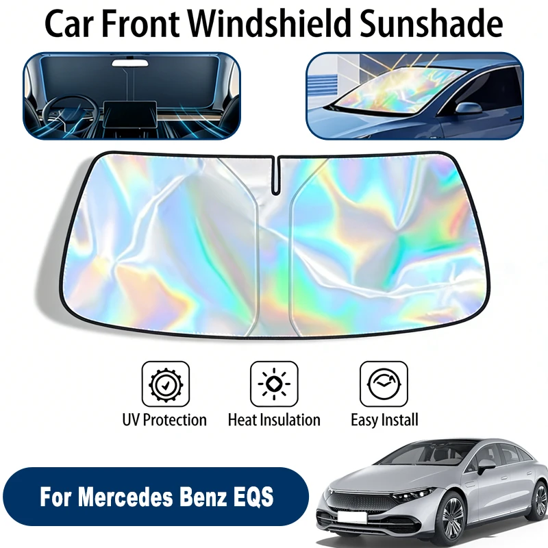 

Windshield Sun Shade For Mercedes Benz EQS Foldable UV Reflective Front Window Sun Protection Cover Accessories