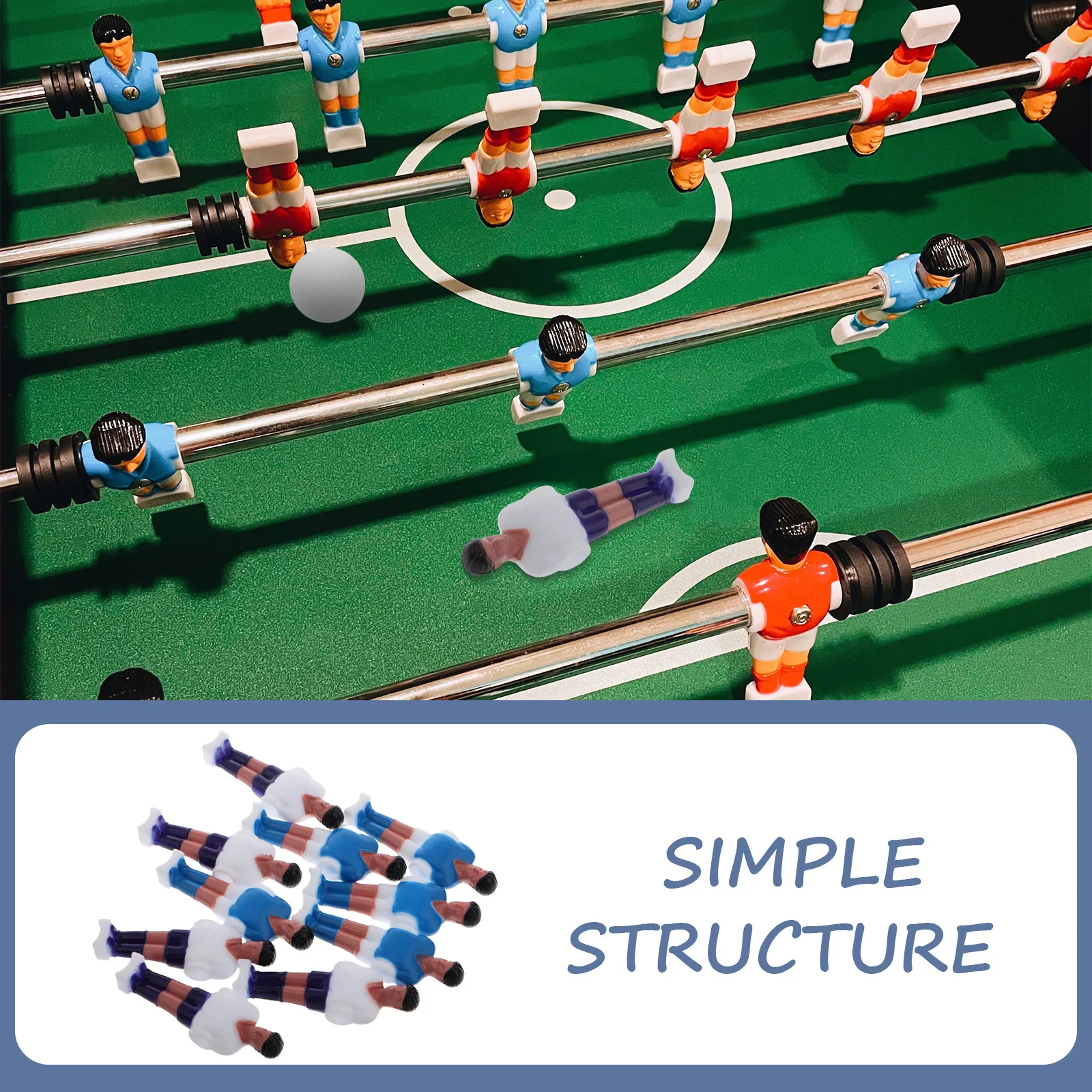 10 Pezzi Accessori per Calciobalilla, Giocatori di Ricambio, Statuette per Tavoli da Calcio