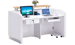 

*European-Style Modern MDF Foldable Customizable Reception Desk for Office Hotel Gym School Hospital & Beauty Salon