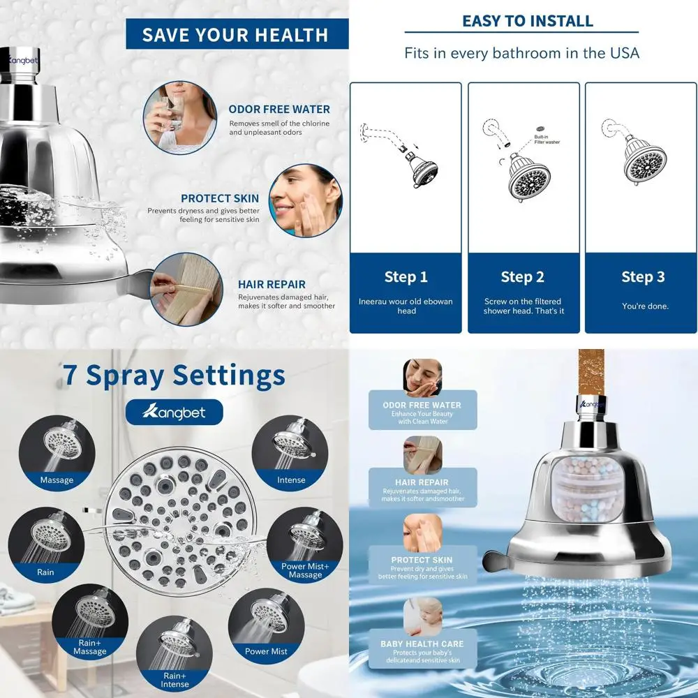 

Hard Water Shower Filter: Enhance Skin & Hair Health by Reducing Chlorine and Metals