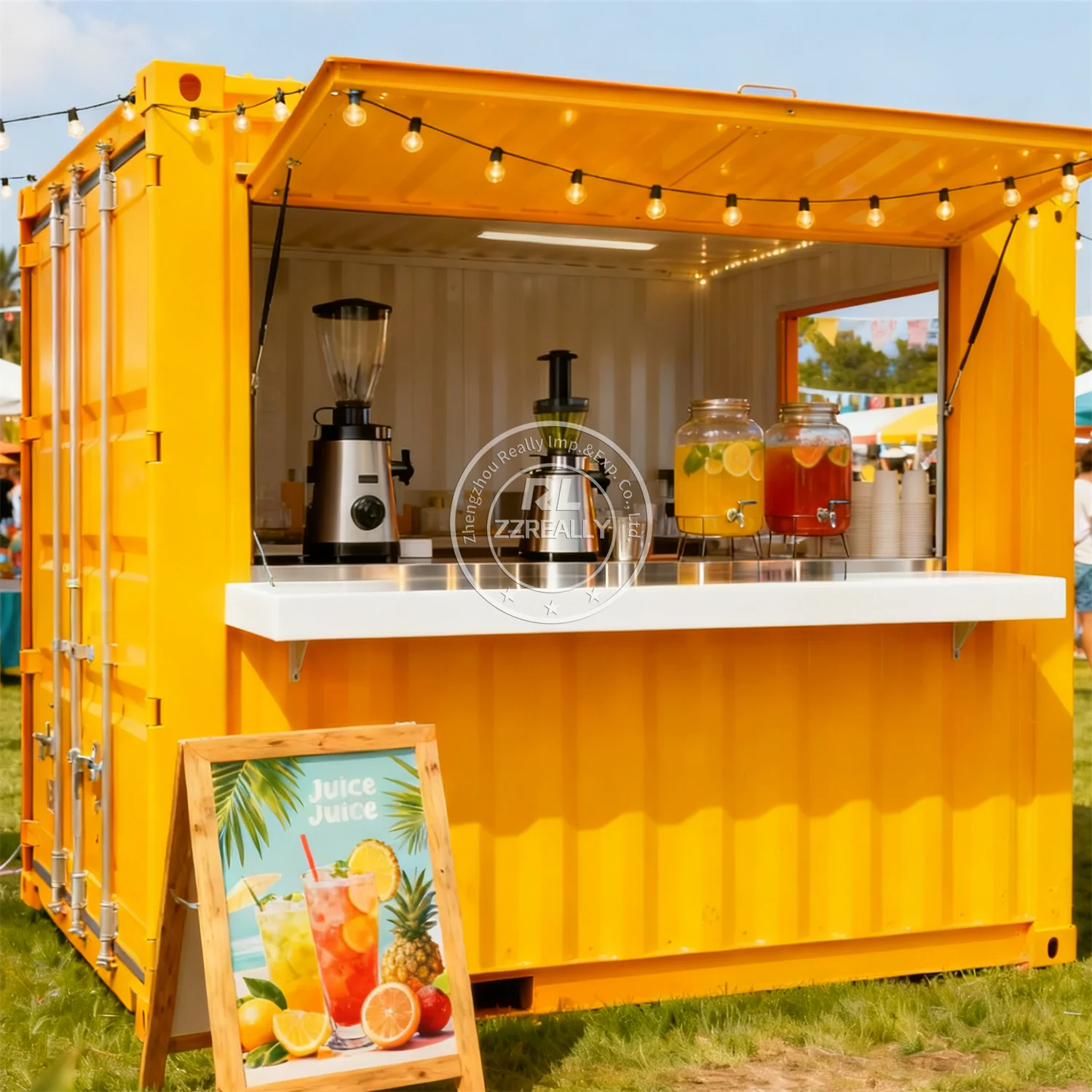 تصميم مخصص حديث صغير مخصص حاوية متحركة بار كشك حاوية خارجية مطعم مع معدات المطبخ