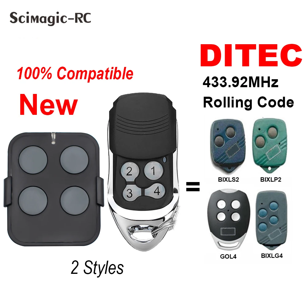 DITEC GOL4 Garage Remote Control 433.92MHz Rolling Code Gate Keychain Door Opener