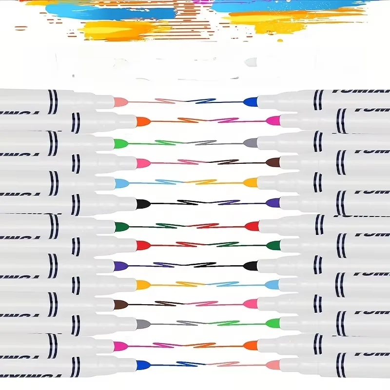 8 Pack Permanent Fabric Markers, Machine Washable‑ Fabric Pens for Marking on T‑Shirts, Clothing, Bags and Other Textiles