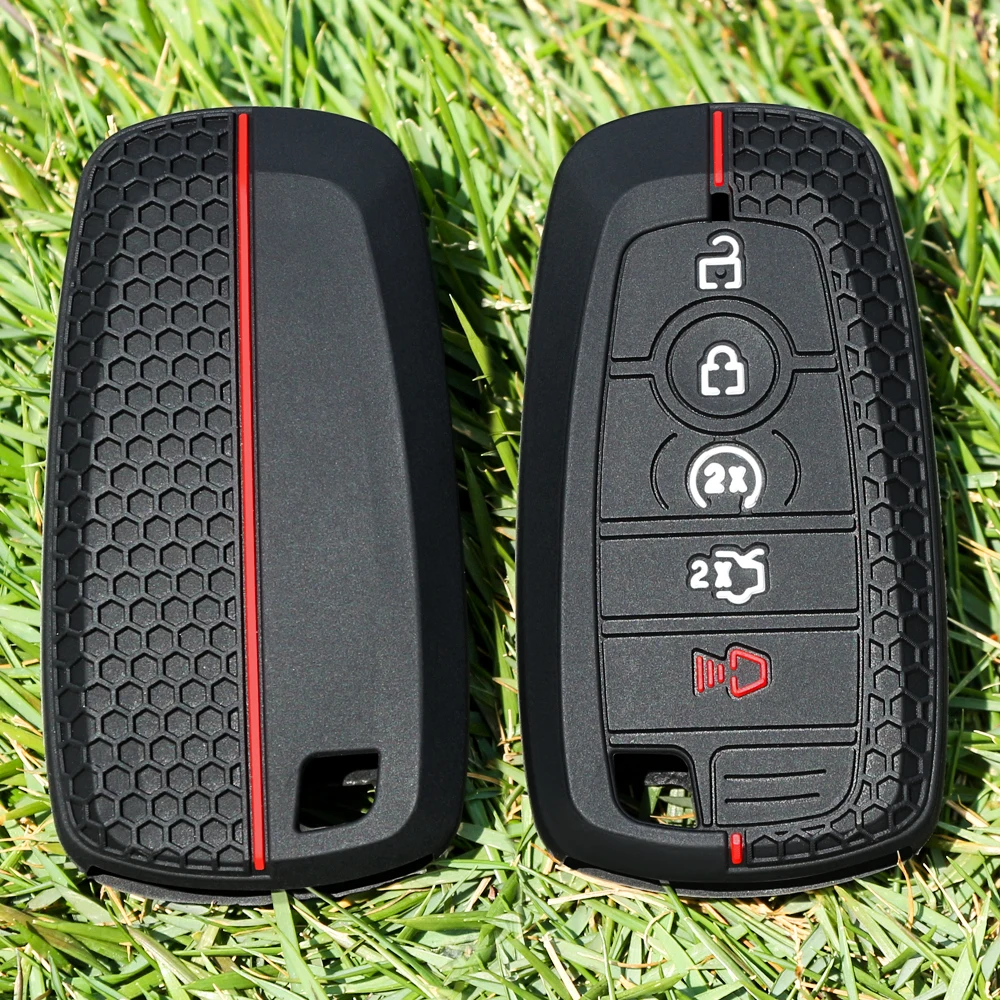 For Ford Bronco F150 Raptor Edge Expedition F250 F350 F450 F550 2018-2025 Car Key Fob Ring Keychain Cover Case Shell Protector