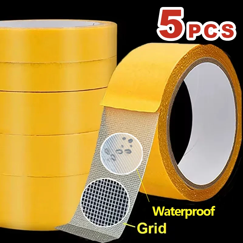 

1/5PCS 10m Strong Fixation Double Sided Tape Heavy Duty Translucent Mesh Waterproof Traceless Powerful Grid Carpet Adhesive Tape