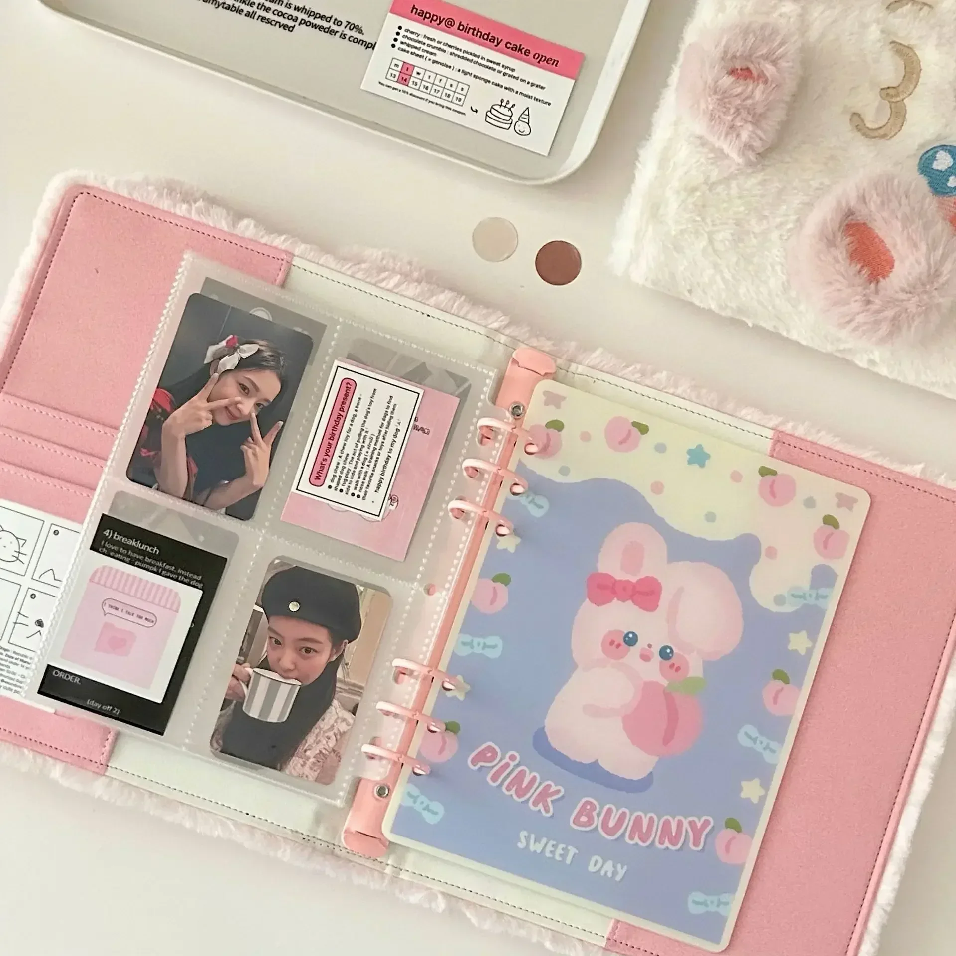 Plush A5 Photocard Holder Kpop Idol Photo Album Kawaii Animals Photo Card Binder Photocards Album for Photographs Collect Book