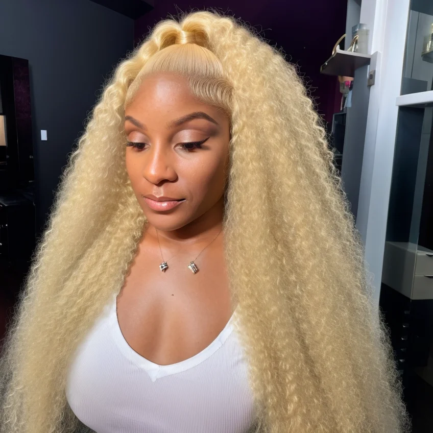 Luvin 30 32 Inch Honey Blonde Loose Curly Lace Front Human Hair Wig Deep Wave 613 Colored 13x4 13x6 Lace Frontal Wigs For Women