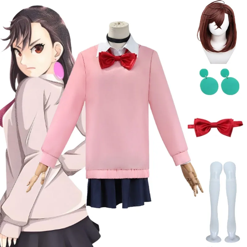 Disfraz de Anime Momo Ayase, sudaderas Dan Da Dan, falda, pendientes, accesorios, conjunto completo, peluca de Anime, traje de fiesta de Halloween
