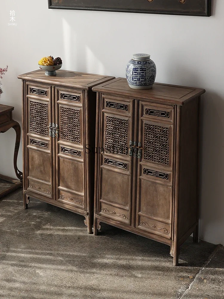 Noodle cabinet Solid wood Chinese antique storage Edge cabinet Large wardrobe Restoration Ming and Qing Classical  FT