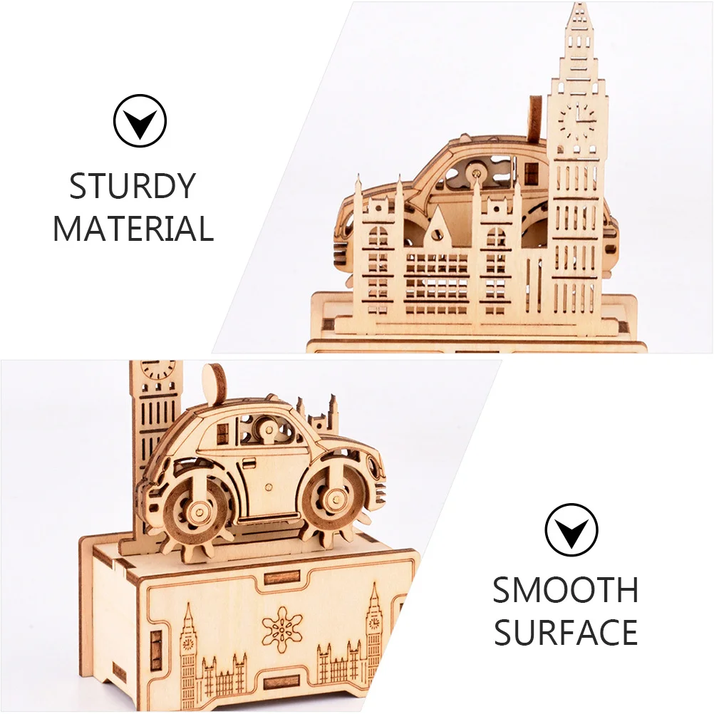 1 مجموعة خشبية لغز صندوق تشغيل الموسيقى DIY الجمعية مجموعة سهلة دليل بناء لا أدوات هزة اليد التعليمية الاتصالات دليل صندوق تشغيل الموسيقى