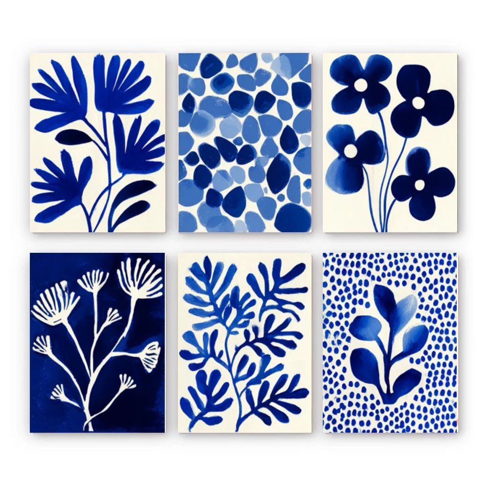 

Ручная роспись Синие растения Комбинированный набор Художественная роспись по номерам Набор DIY Акриловые произведения искусства Холст Художественный подарок для дома