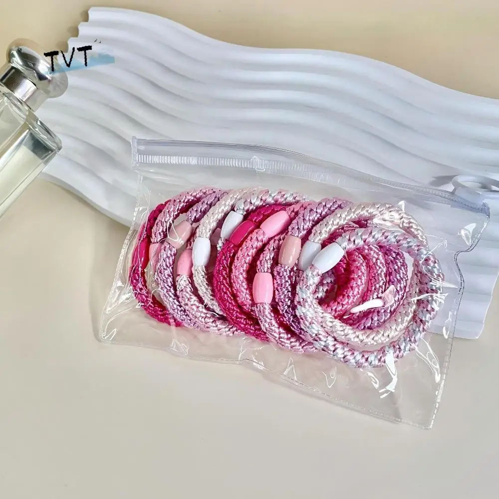 

12pcs/set Simple Colorful Hair Rope Set High Quality Nylon Ponytail Holders Hair Ties Hair Accessories Elastic Rubber Band Daily