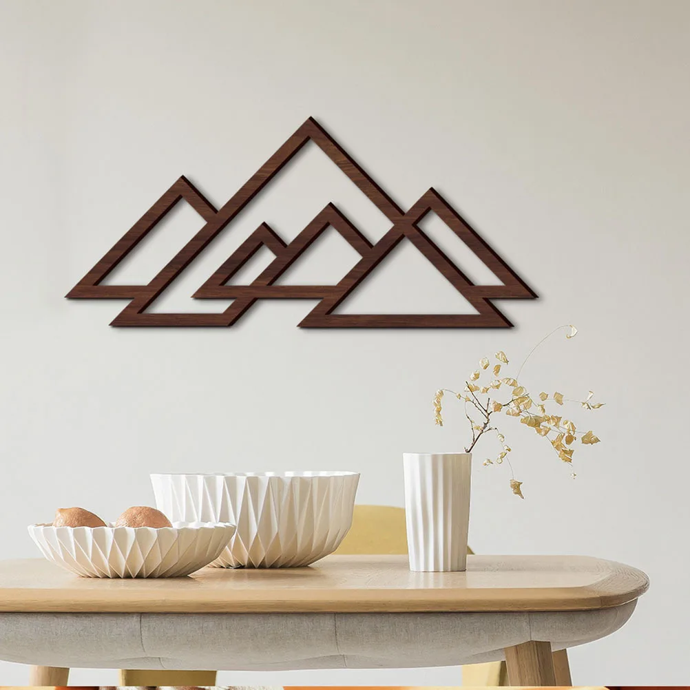 

Wooden Wall Art Mountain Shape Hollowed Design Home Decor for Living Room Office Garden Abstract Wood Panel Wall Hanging