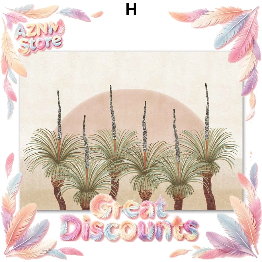 2026 Tropical Palm Coconut Tree Boho Abstract Landscape Posters And Prints Wall Art Canvas Painting Plant Pictures Living Room