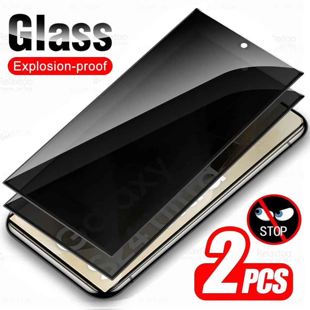 

2 Pcs Privacy Anti-Spy Screen Protector For Samsung Galaxy S24 Ultra Anti-peep Tempered Glass Samung S24+ S 24 Plus S24Ultra 5G